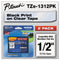 Brother TZe Standard Adhesive Laminated Labeling Tapes, 0.47" x 26.2 ft, Black on Clear, 2/Pack (BRTTZE1312PK)