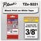 Brother TZe Extra-Strength Adhesive Laminated Labeling Tape, 0.35" x 26.2 ft, Black on White (BRTTZES221)