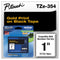 Brother TZe Standard Adhesive Laminated Labeling Tape, 0.94" x 26.2 ft, Gold on Black (BRTTZE354)