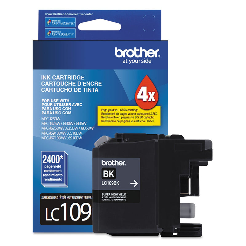 Brother LC109BK Innobella Super High-Yield Ink, 2400 Page-Yield, Black (BRTLC109BK)