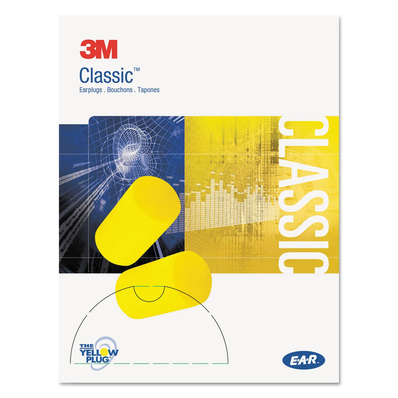 3M™ E-A-R Classic Small Earplugs in Pillow Paks, PVC Foam, Yellow, 200 Pairs (MMM3101103)