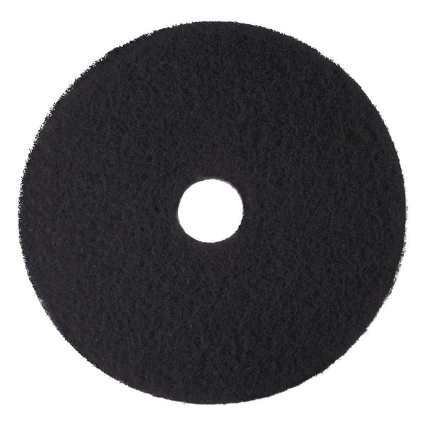 3M™ Low-Speed High Productivity Floor Pads 7300, 18" Diameter, Black, 5/Carton (MCO08276)