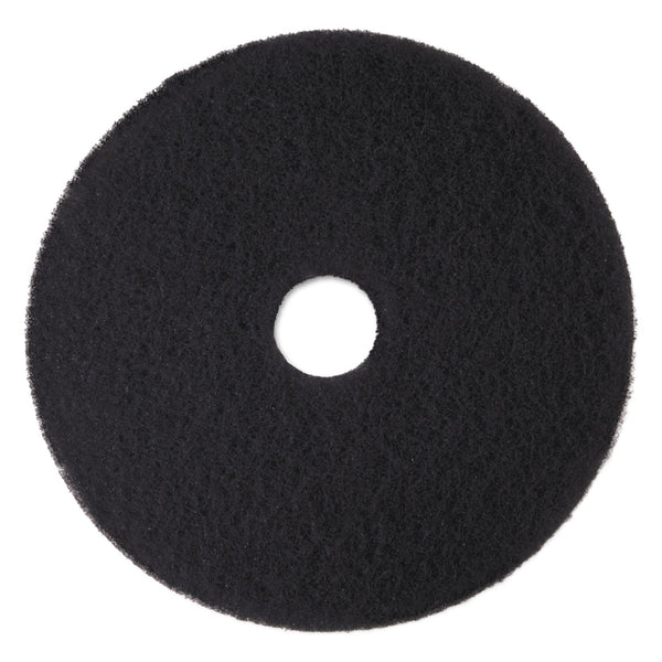 3M™ Low-Speed High Productivity Floor Pads 7300, 15" Diameter, Black, 5/Carton (MCO08273)