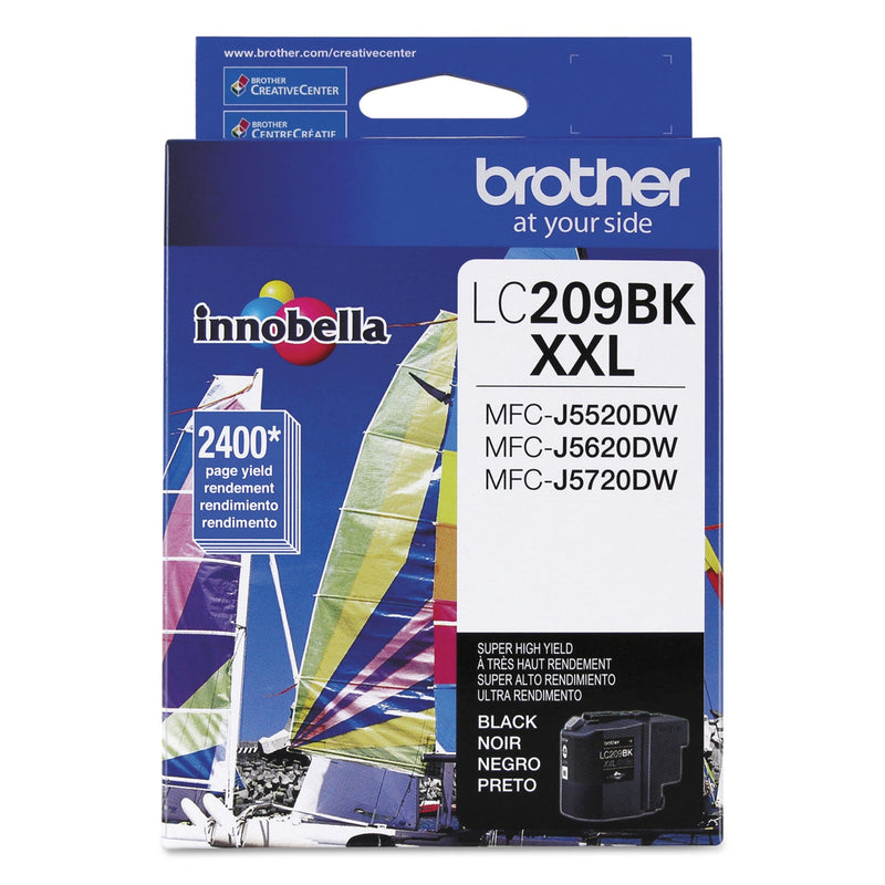 Brother LC209BK Innobella Super High-Yield Ink, 2400 Page-Yield, Black (BRTLC209BK)