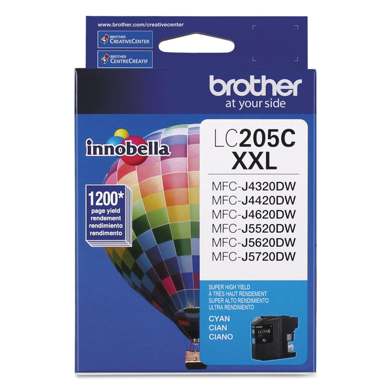 Brother LC205C Innobella Super High-Yield Ink, 1200 Page-Yield, Cyan (BRTLC205C)