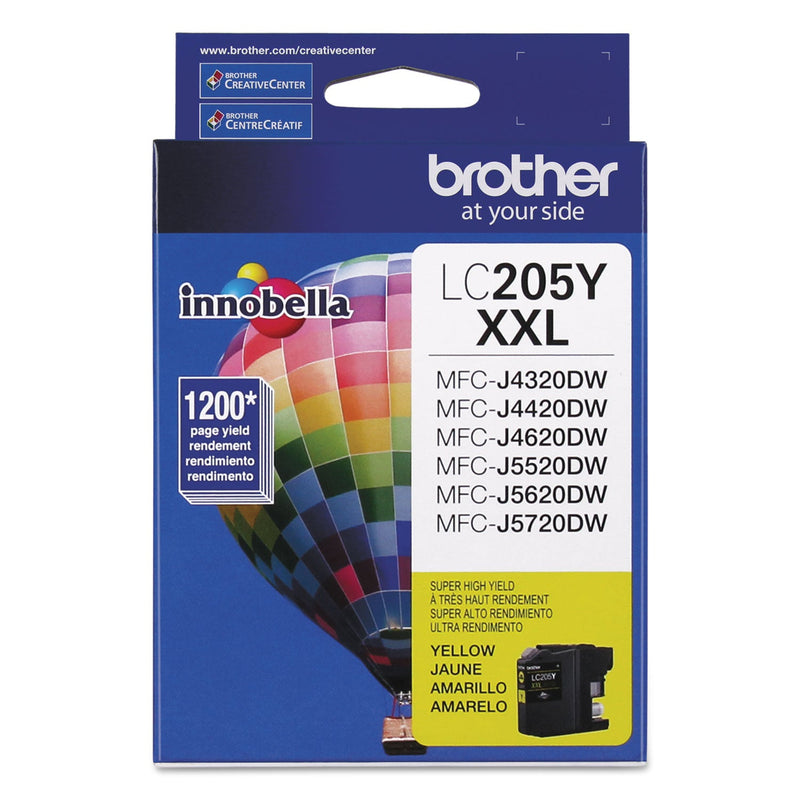 Brother LC205Y Innobella Super High-Yield Ink, 1200 Page-Yield, Yellow (BRTLC205Y)