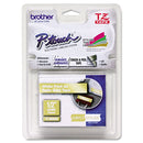Brother TZ Standard Adhesive Laminated Labeling Tape, 0.47" x 16.4 ft, White/Satin Gold (BRTTZEMQ835)