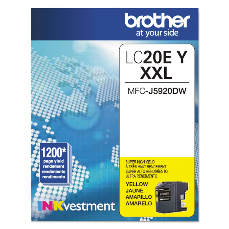 Brother LC20EY INKvestment Super High-Yield Ink, 1200 Page-Yield, Yellow (BRTLC20EY)