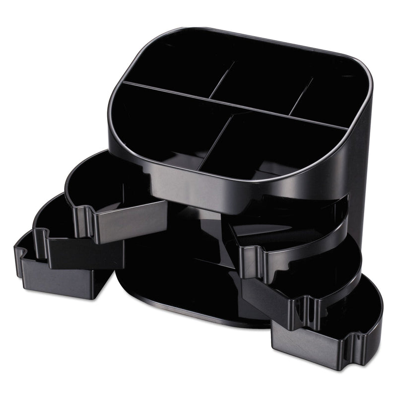 Officemate Double Supply Organizer, 11-Compartment, 6 1/2w x 4 3/4d x 5 3/4h, Black (OIC22822)