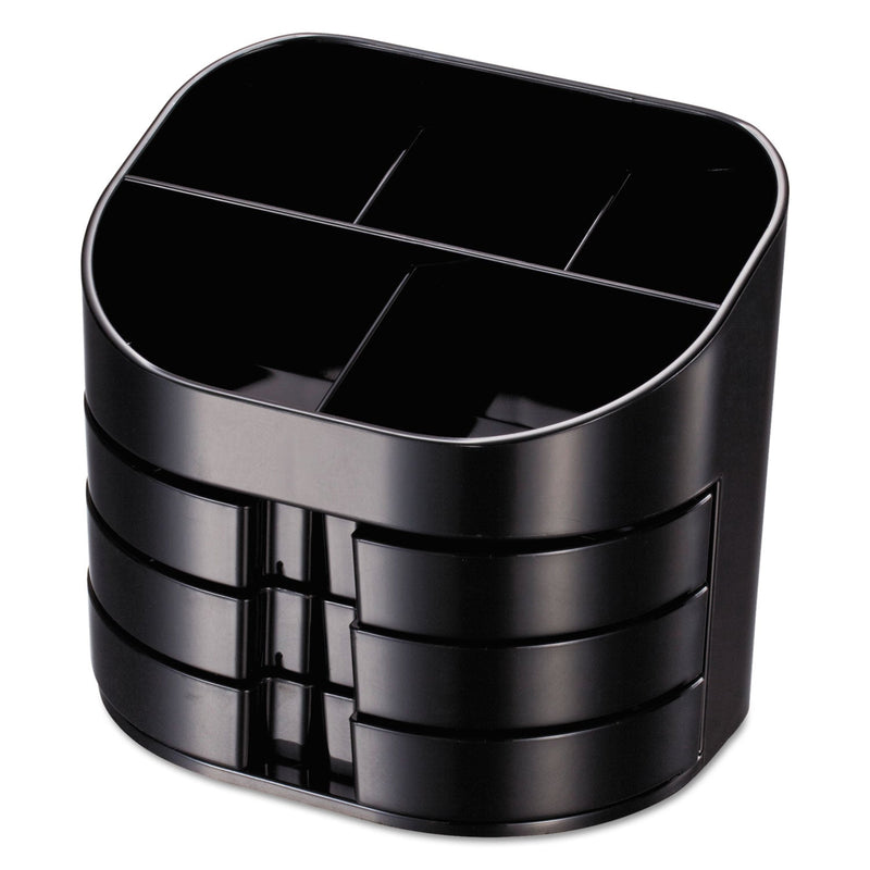 Officemate Double Supply Organizer, 11-Compartment, 6 1/2w x 4 3/4d x 5 3/4h, Black (OIC22822)