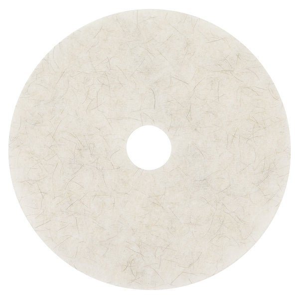3M™ Ultra High-Speed Natural Blend Floor Burnishing Pads 3300, 20" Diameter, White, 5/Carton (MMM18210)