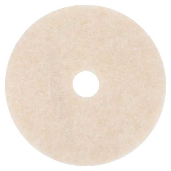 3M™ Ultra High-Speed TopLine Floor Burnishing Pads 3200, 20" Diameter, White/Amber, 5/Carton (MMM18066)