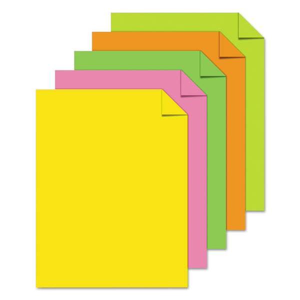 Astrobrights® Color Paper - "Neon" Assortment, 24lb, 8.5 x 11, Assorted Neon Colors, 500/Ream (WAU20270)