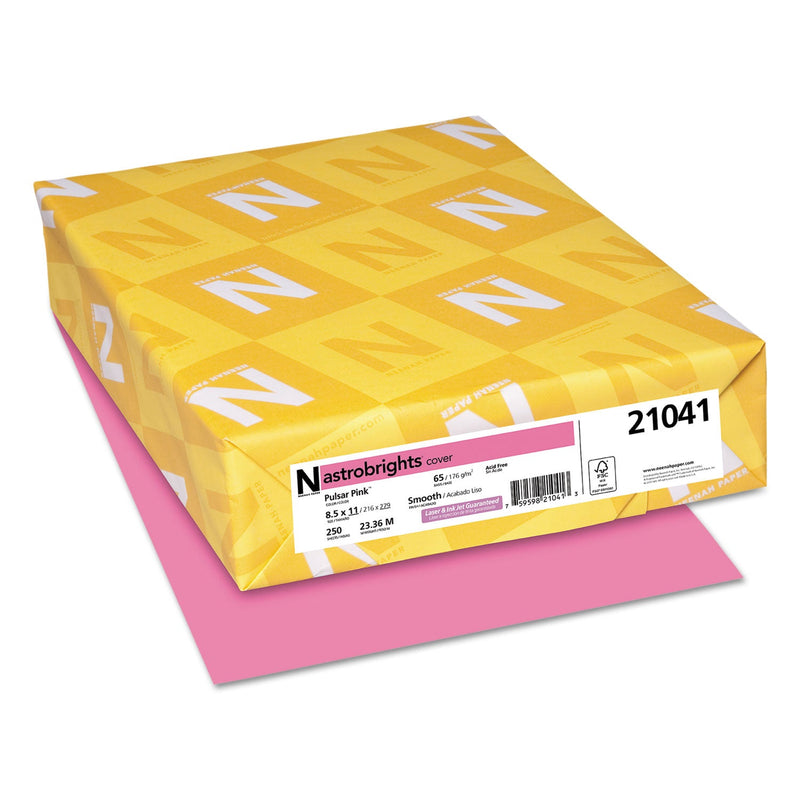 Astrobrights® Color Cardstock, 65 lb, 8.5 x 11, Pulsar Pink, 250/Pack (WAU21041)