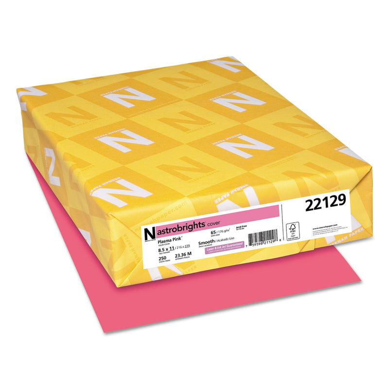 Astrobrights® Color Cardstock, 65 lb, 8.5 x 11, Plasma Pink, 250/Pack (WAU22129)