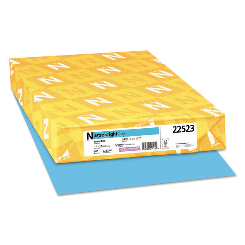 Astrobrights® Color Paper, 24 lb, 11 x 17, Lunar Blue, 500/Ream (WAU22523)