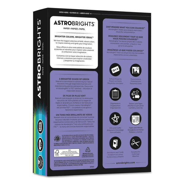 Astrobrights® Color Paper - "Cool" Assortment, 24lb, 8.5 x 11, Assorted Cool Colors, 500/Ream (WAU20274)