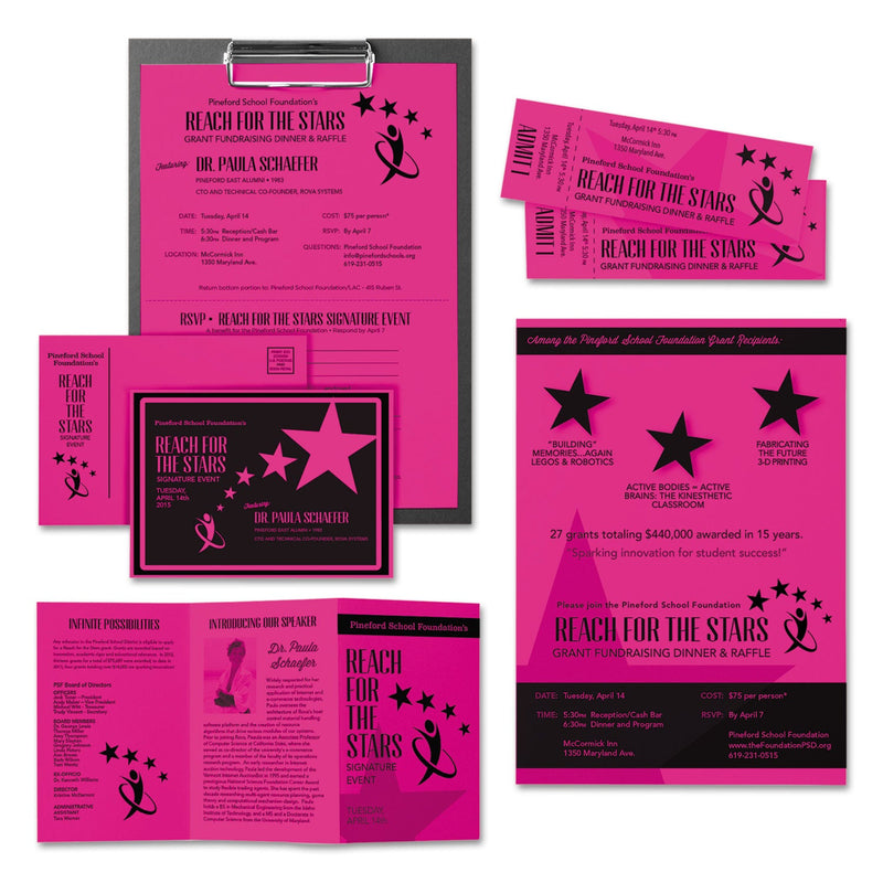 Astrobrights® Color Cardstock, 65 lb, 8.5 x 11, Fireball Fuchsia, 250/Pack (WAU22881)