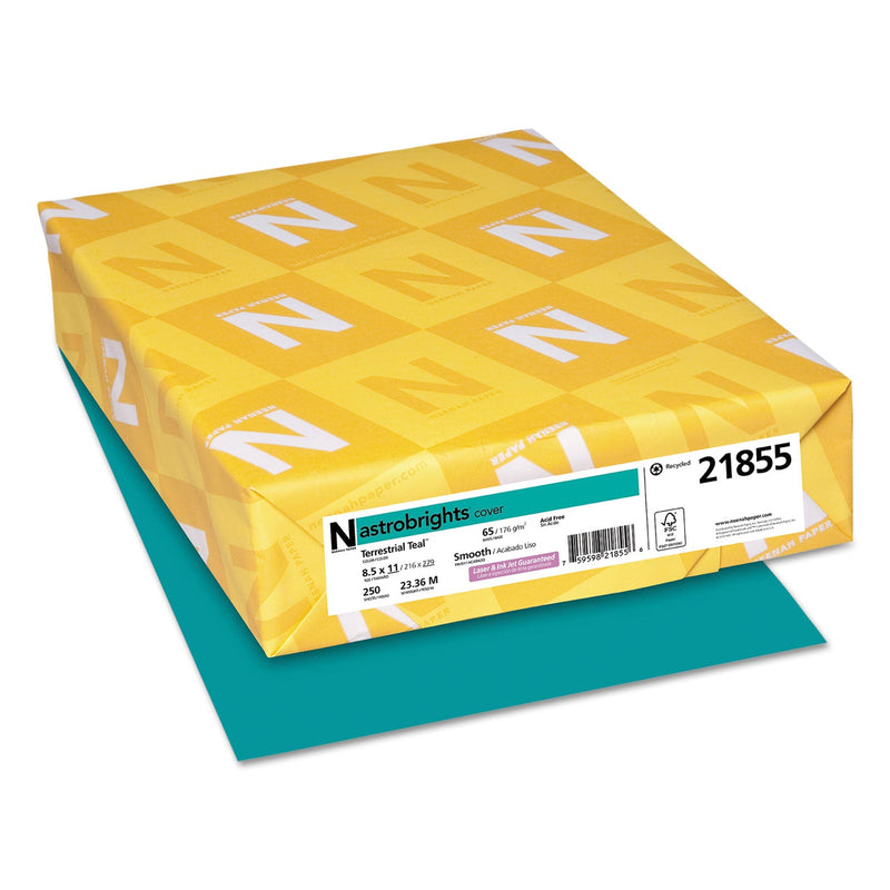 Astrobrights® Color Cardstock, 65 lb, 8.5 x 11, Terrestrial Teal, 250/Pack (WAU21855)