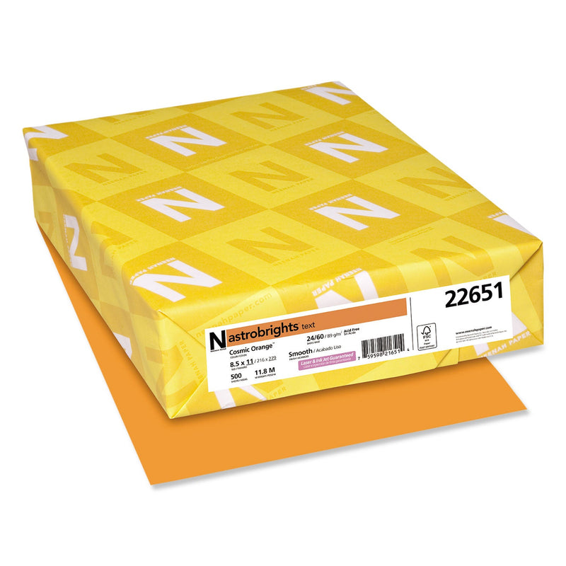 Astrobrights® Color Paper, 24 lb, 8.5 x 11, Cosmic Orange, 500/Ream (WAU22651)