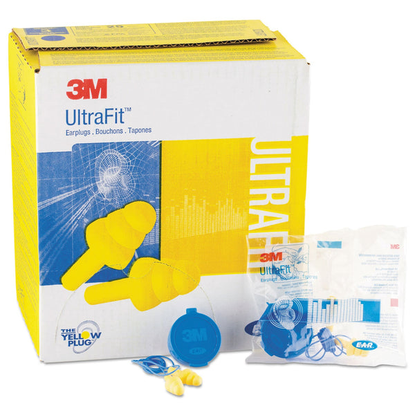 3M™ E-A-R UltraFit Multi-Use Earplugs, Corded, 25NRR, Yellow/Blue, 50 Pairs (MMM3404002) (247-340-4002)