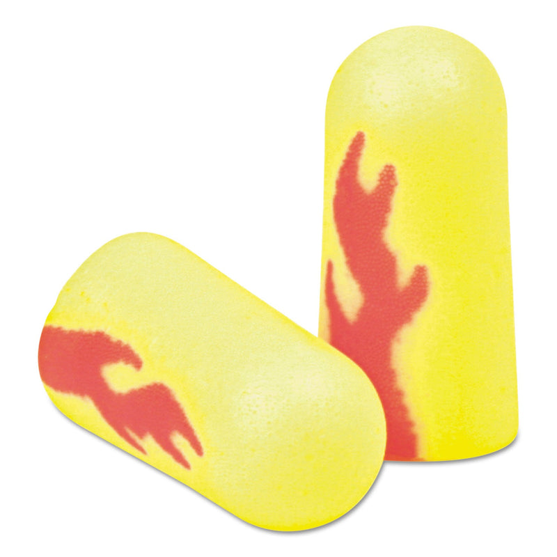 3M™ E-A-Rsoft Blasts Earplugs, Uncorded, Foam, Yellow Neon/Red Flame, 200 Pairs (MMM3121252)