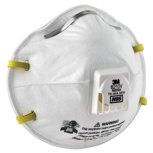 3M™ Particulate Respirator 8210V, N95, Cool Flow Valve, 10/Box (MMM8210V)
