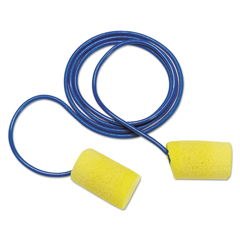 3M™ E-A-R Classic Earplugs, Corded, PVC Foam, Yellow, 200 Pairs (MMM3111101)