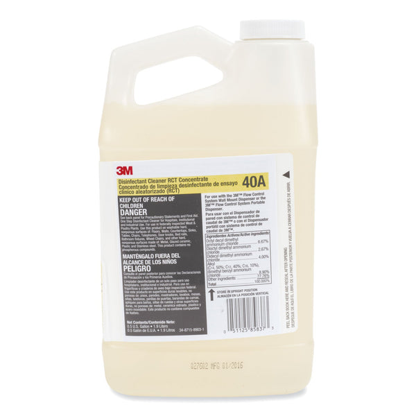 3M™ Disinfectant Cleaner RCT Concentrate, 0.5 gal Bottle, Fragrance-Free, 4/Carton (MMM40A)