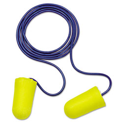 3M™ E-A-R TaperFit 2 Foam Earplugs, Polyurethane, Yellow, Corded, Regular (247-312-1223)