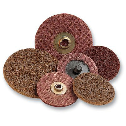 3M™ Scotch-Brite Roloc Discs, 3 in, 18,000 rpm, Aluminum Oxide, Maroon, Metal Button (405-048011-13258)