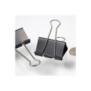 Officemate Binder Clips, Large, 2&quot;Wide, 1&quot; Cap, Black/Silver (OIC99100)