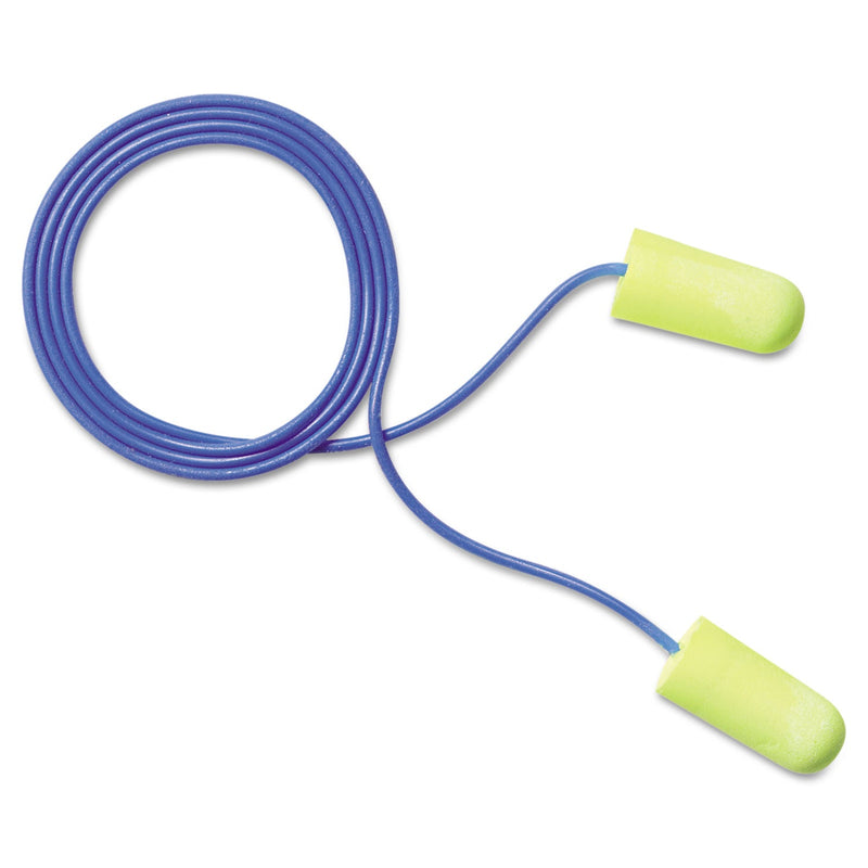 3M™ E-A-Rsoft Yellow Neon Soft Foam Earplugs, Corded, Regular Size, 200 Pairs (MMM3111250)