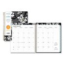 Blue Sky® Baccara Dark Monthly Planner, Floral Artwork, 10 x 8, Gray/Black/Gold Cover, 12-Month (Jan to Dec): 2025 (BLS110216)