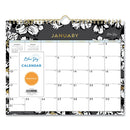Blue Sky® Baccara Dark Wall Calendar, Floral Artwork, 11 x 8.75, White/Black/Gold Sheets, 12-Month (Jan to Dec): 2025 (BLS116052)
