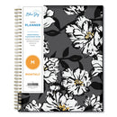 Blue Sky® Baccara Dark Monthly Planner, Floral Artwork, 10 x 8, Gray/Black/Gold Cover, 12-Month (Jan to Dec): 2025 (BLS110216)