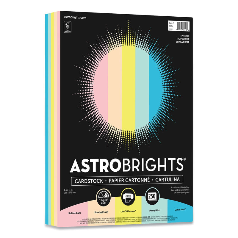 Astrobrights® Color Cardstock, 65 lb, 8.5 x 11, Assorted Colors, 250/Pack (WAU91715)