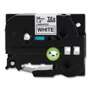 Brother TZe Standard Adhesive Laminated Labeling Tape, 1.4" x 26.2 ft, Black on Matte White (BRTTZEM261)