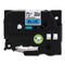 Brother TZe Standard Adhesive Laminated Labeling Tape, 1.4" x 26.2 ft, Black on Blue (BRTTZE561CS)