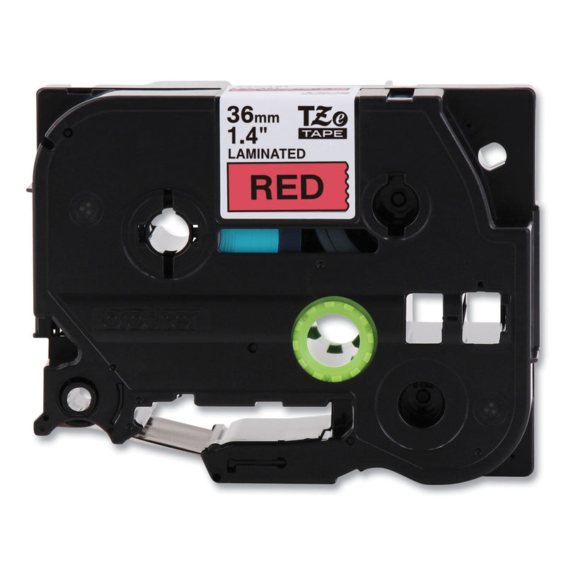 Brother TZe Standard Adhesive Laminated Labeling Tape, 1.4" x 26.2 ft, Black on Red (BRTTZE461CS)