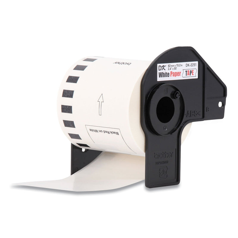 Brother Continuous Paper Label Tape, 2.44 x 100 ft, White, 24 Rolls/Pack (BRTDK225124PK)
