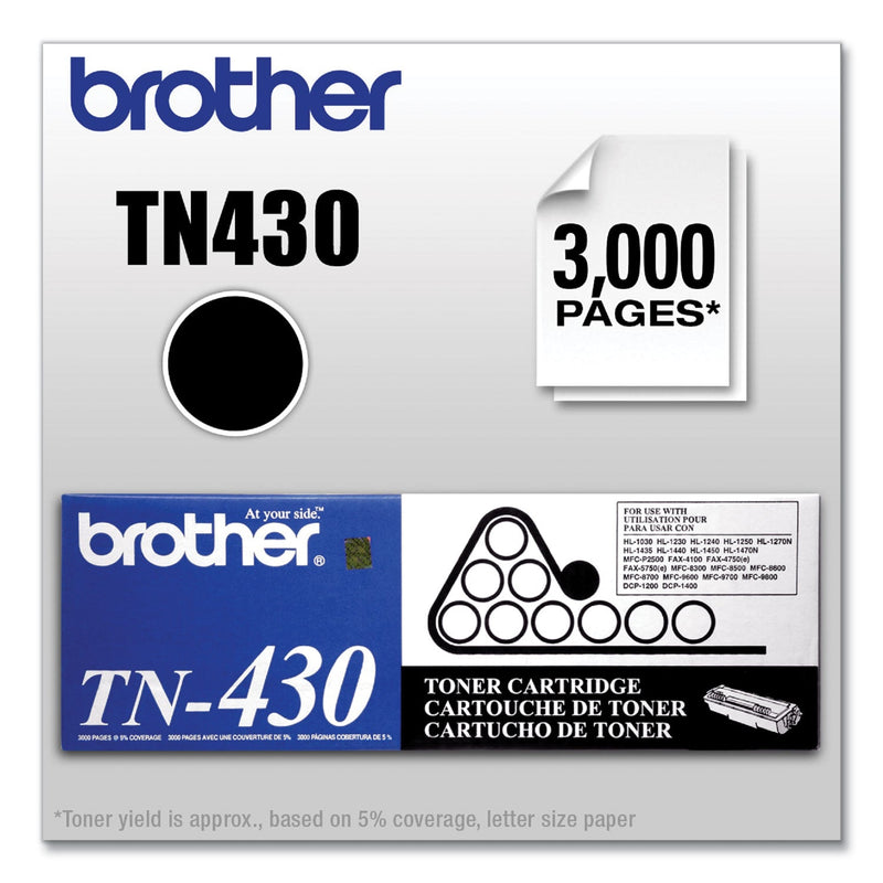 Brother TN430 Toner, 3000 Page-Yield, Black (BRTTN430)