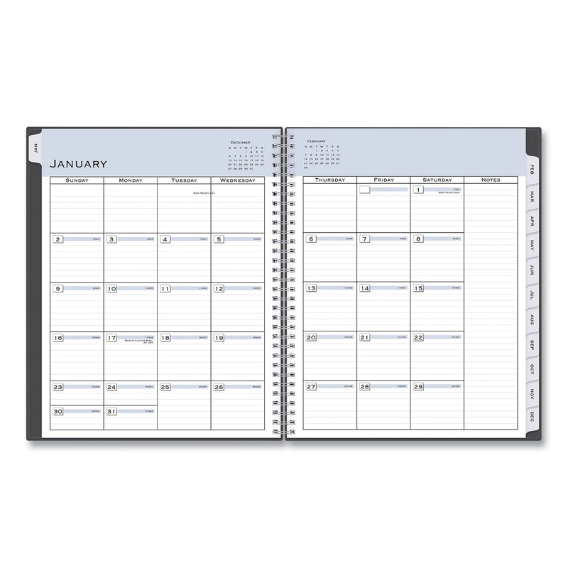 Blue Sky® Passages Appointment Planner, 11 x 8.5, Charcoal Cover, 12-Month (Jan to Dec): 2025 (BLS100009)