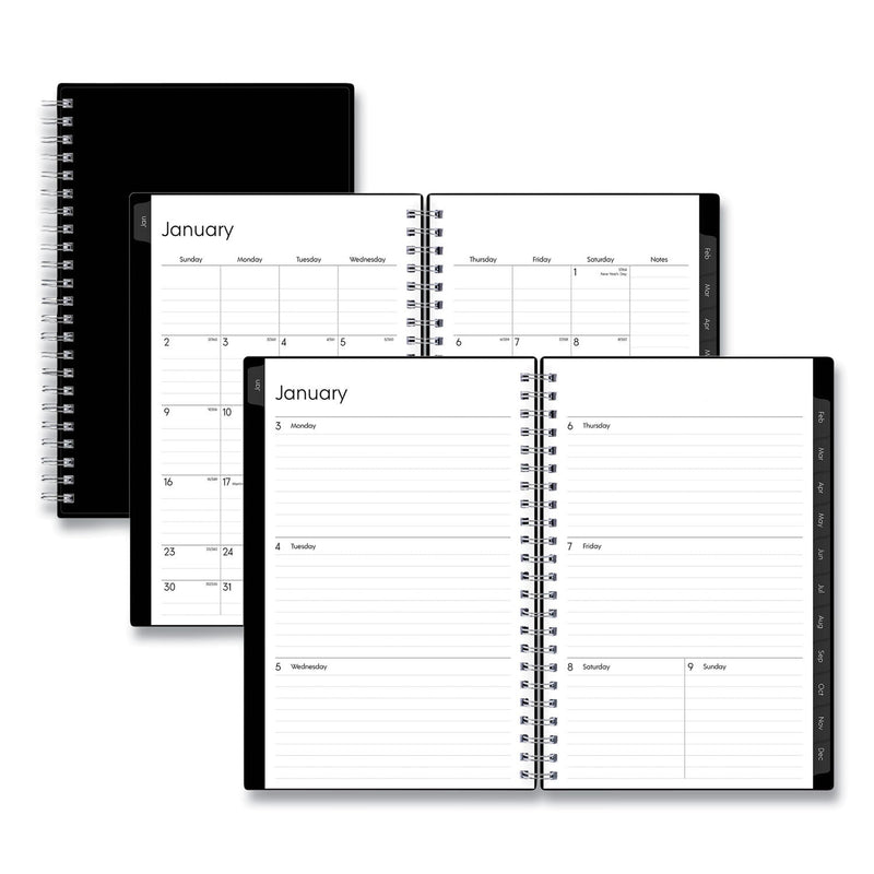 Blue Sky® Enterprise Weekly/Monthly Planner, 8 x 5, Black Cover, 12-Month (Jan to Dec): 2025 (BLS111291)