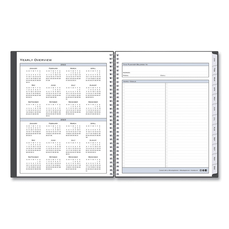 Blue Sky® Passages Appointment Planner, 11 x 8.5, Charcoal Cover, 12-Month (Jan to Dec): 2025 (BLS100009)