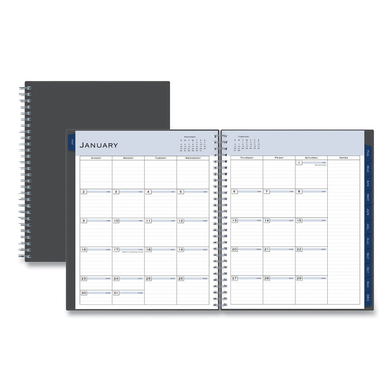 Blue Sky® Passages Monthly Planner, 10 x 8, Charcoal Cover, 12-Month (Jan to Dec): 2025 (BLS100011)