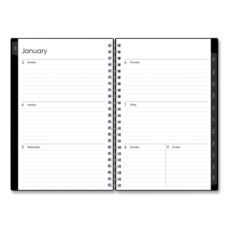 Blue Sky® Enterprise Weekly/Monthly Planner, 8 x 5, Black Cover, 12-Month (Jan to Dec): 2025 (BLS111291)