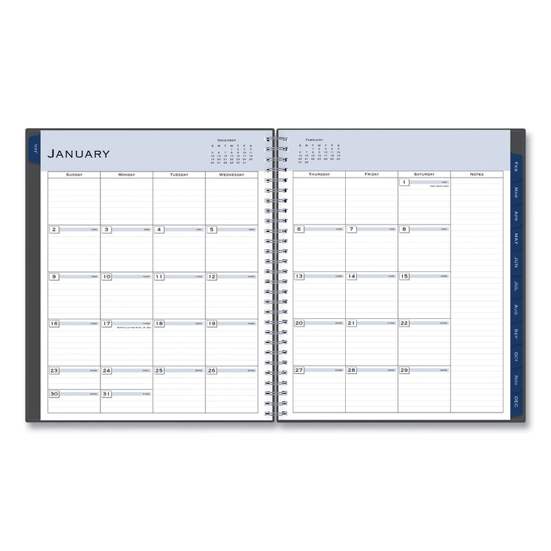 Blue Sky® Passages Monthly Planner, 10 x 8, Charcoal Cover, 12-Month (Jan to Dec): 2025 (BLS100011)