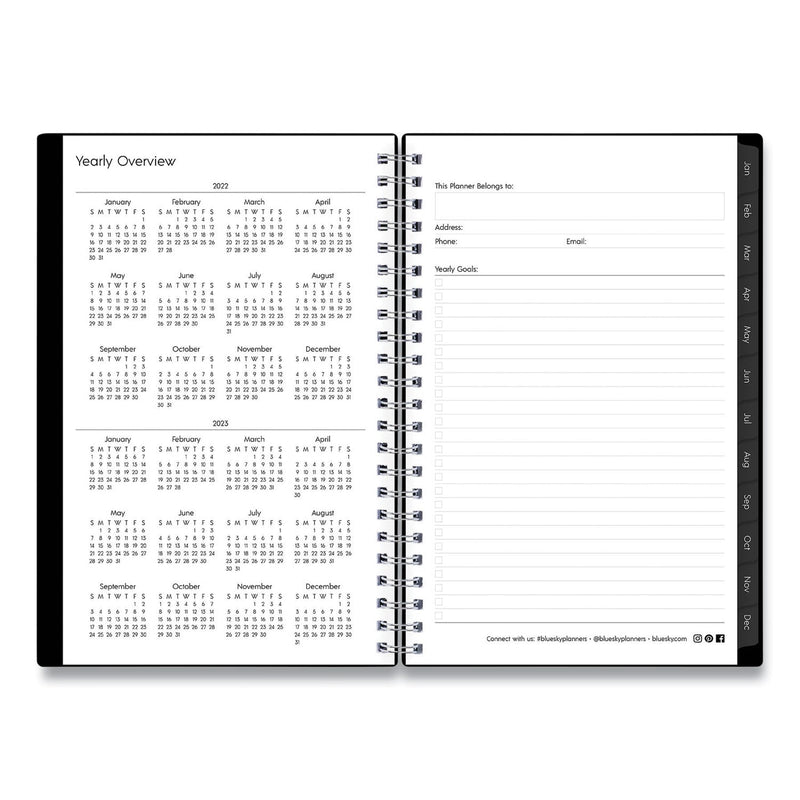 Blue Sky® Enterprise Weekly/Monthly Planner, 8 x 5, Black Cover, 12-Month (Jan to Dec): 2025 (BLS111291)