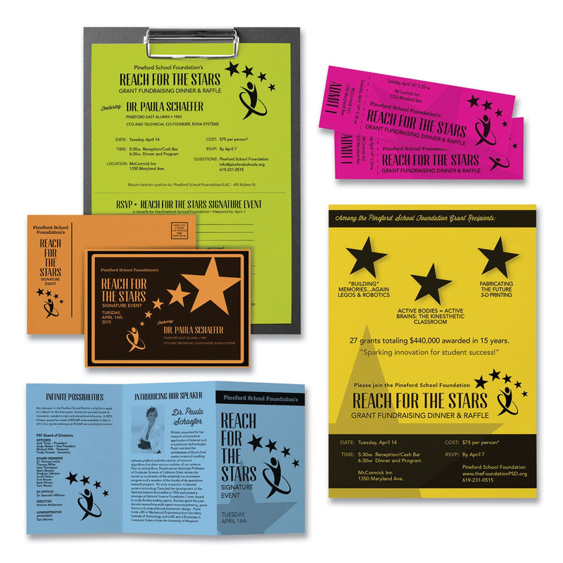 Astrobrights® Color Cardstock, 65 lb Cover Weight, 8.5 x 11, Assorted Bright Colors, 50/Pack (WAU9932601)